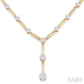 2 Ctw Lovebright Round Cut Diamond Elongated Link Necklace in 14K Yellow and White Gold