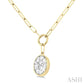 1/4 Ctw Lovebright Oval Shape Round Cut Diamond Paperclip Necklace in 14K Yellow and White Gold