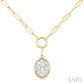 1/4 Ctw Lovebright Oval Shape Round Cut Diamond Paperclip Necklace in 14K Yellow and White Gold