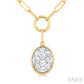 1/4 Ctw Lovebright Oval Shape Round Cut Diamond Paperclip Necklace in 14K Yellow and White Gold