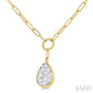 1/4 Ctw Lovebright Pear Shape Round Cut Diamond Paperclip Necklace in 14K Yellow and White Gold