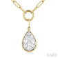 1/4 Ctw Lovebright Pear Shape Round Cut Diamond Paperclip Necklace in 14K Yellow and White Gold