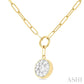 1/4 Ctw Lovebright Circular Shape Round Cut Diamond Paperclip Necklace in 14K Yellow and White Gold