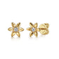Gabriel & Co. Floral - 14K Yellow Gold White Sapphire Floral Stud Earrings .11CTW