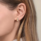 14K White Yellow Gold Diamond and Diamond Cut Huggie Earrings (GABRIEL)