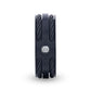 NOIR Double Black Rope Inlaid Brushed Matte Black Titanium Men's Wedding Band With Black Edge Channel Setting And White 