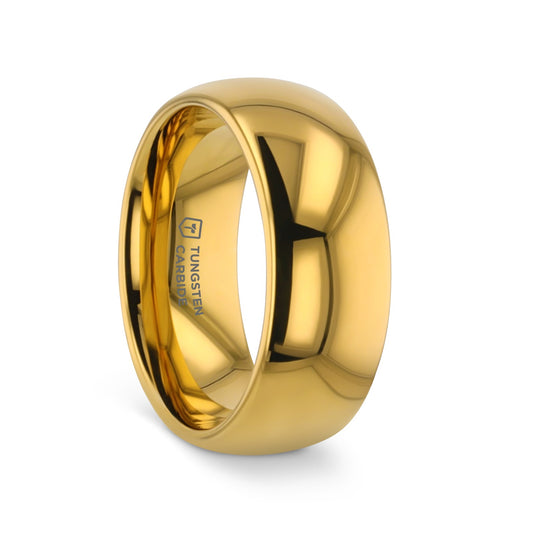 ORO Traditional Domed Gold-Plated Tungsten Carbide Wedding Ring - 4mm - 10mm