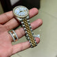 Rolex Datejust 6827 Ladies 31mm Jubilee white mother of pearl Diamond Dial with Diamond bezel