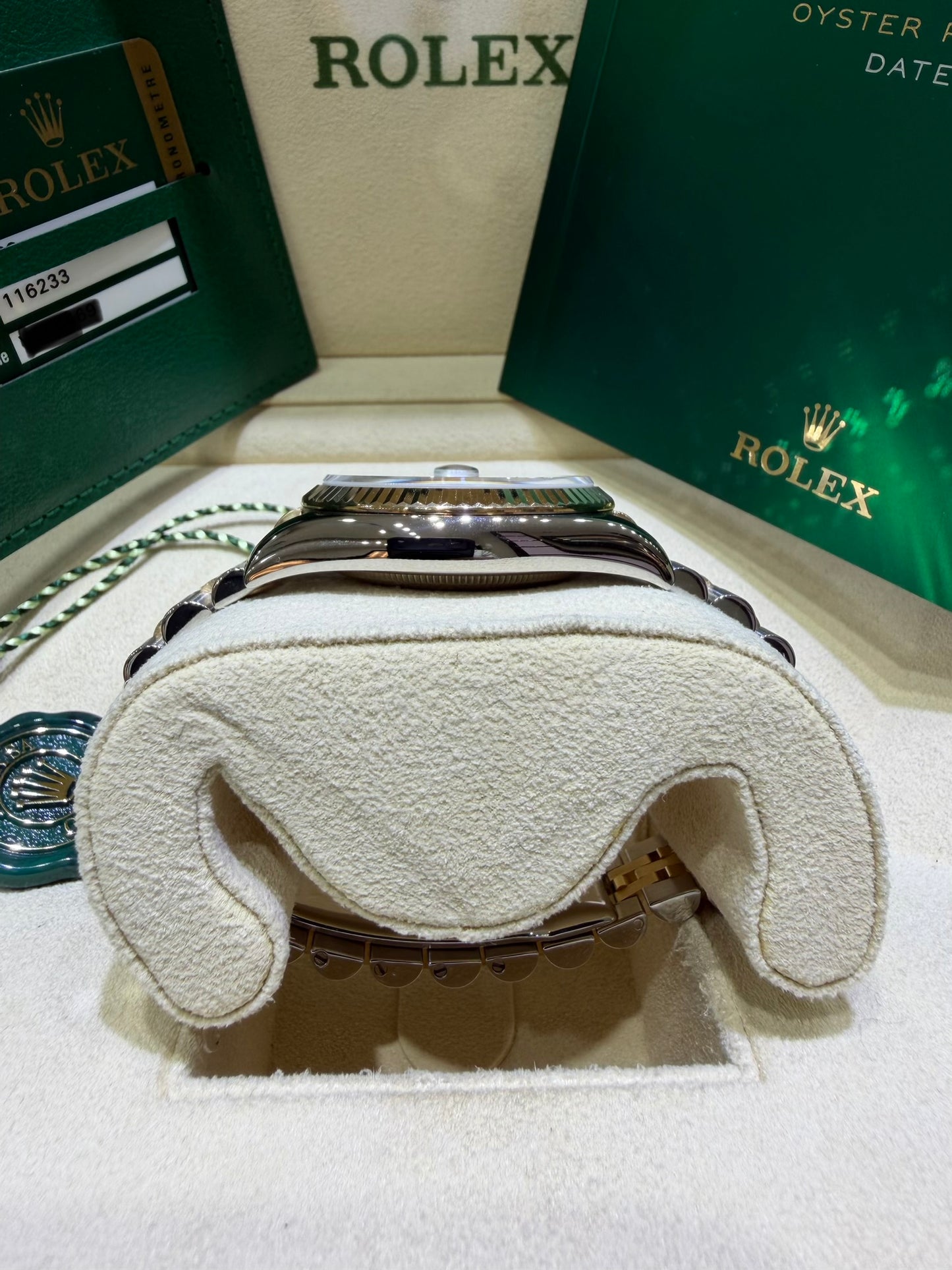 Rolex Datejust 18k/ss Jubilee factory Mother of pearl diamond dial  116233