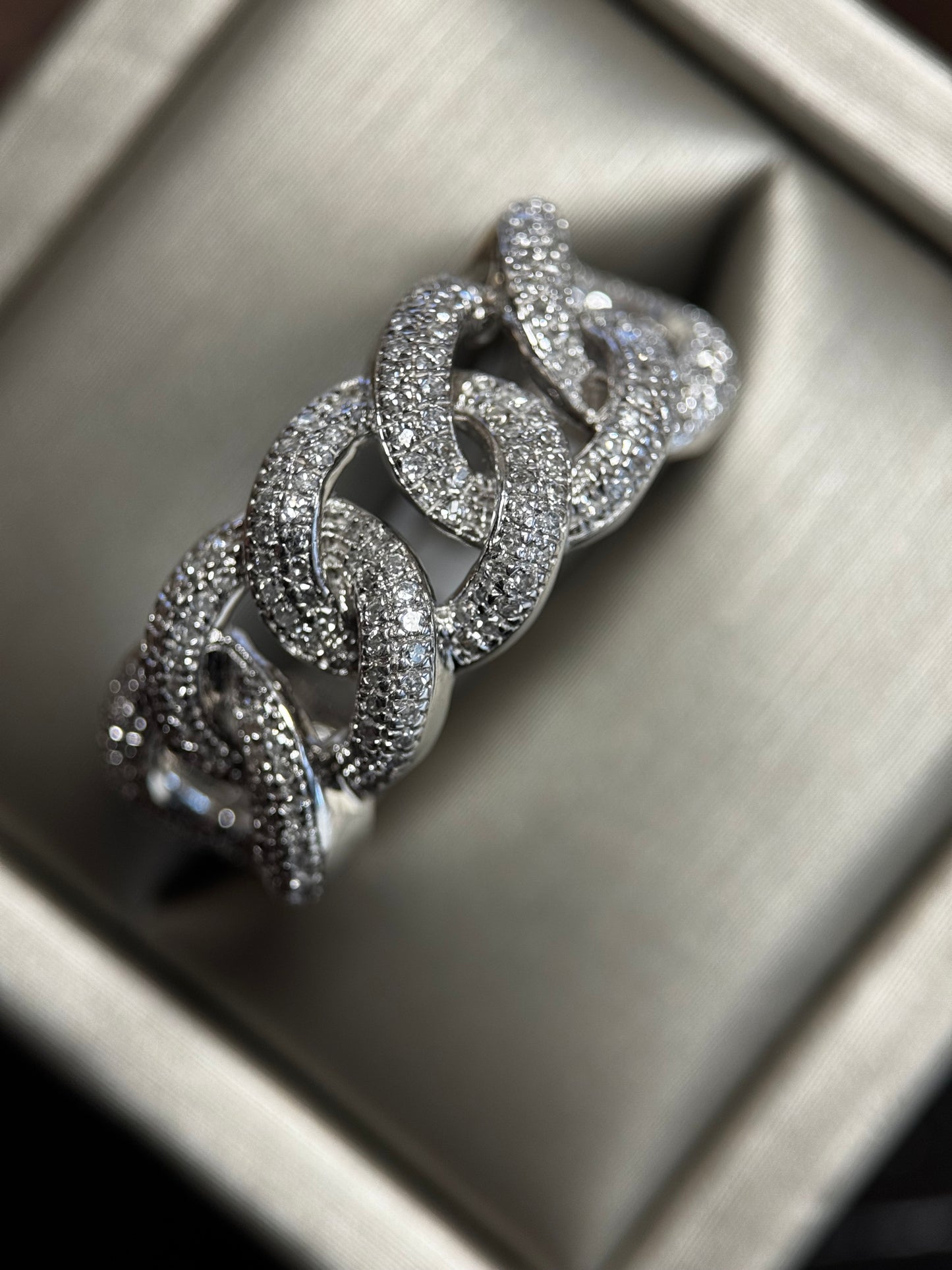 10.5MM CUBAN LINK DIAMOND RING 10k SOLID GOLD .65CTW