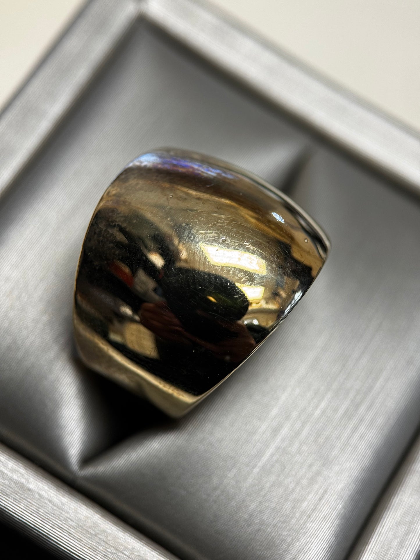 14KT Yellow Gold High Polished Shiny Dome Design Cigar Band Ring