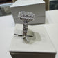 14K White Gold 2.00 CTW Emerald-Shaped Composite Diamond Halo Ring