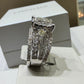 3.75 CTW Three-Piece Princess Cut Diamond Wedding Set | 10K White Gold