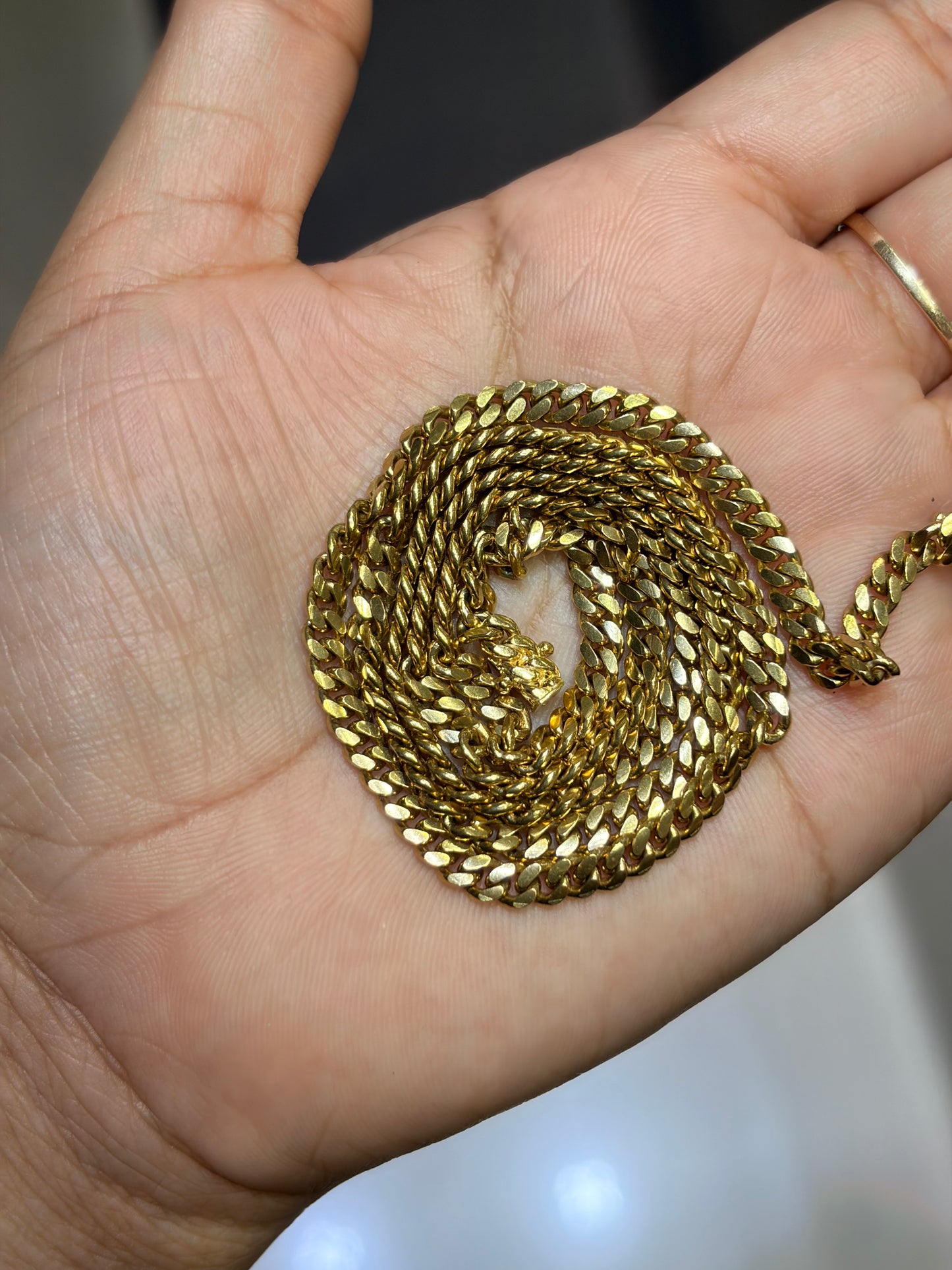 10k yellow gold 4.2mm Cuban link chain 24inch