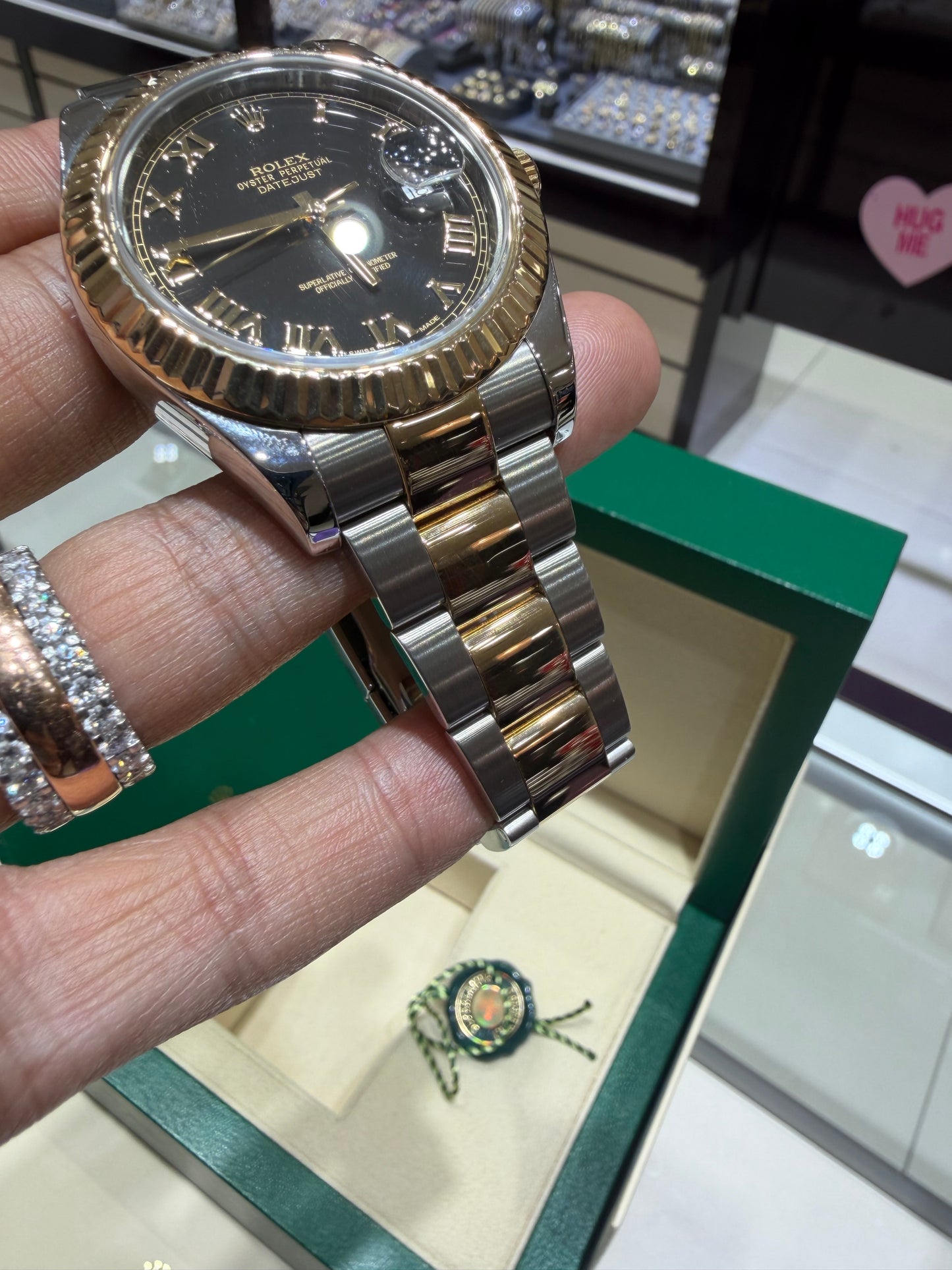 Rolex 116333 Datejust II 18k Stainless Steel 41mm Black Roman