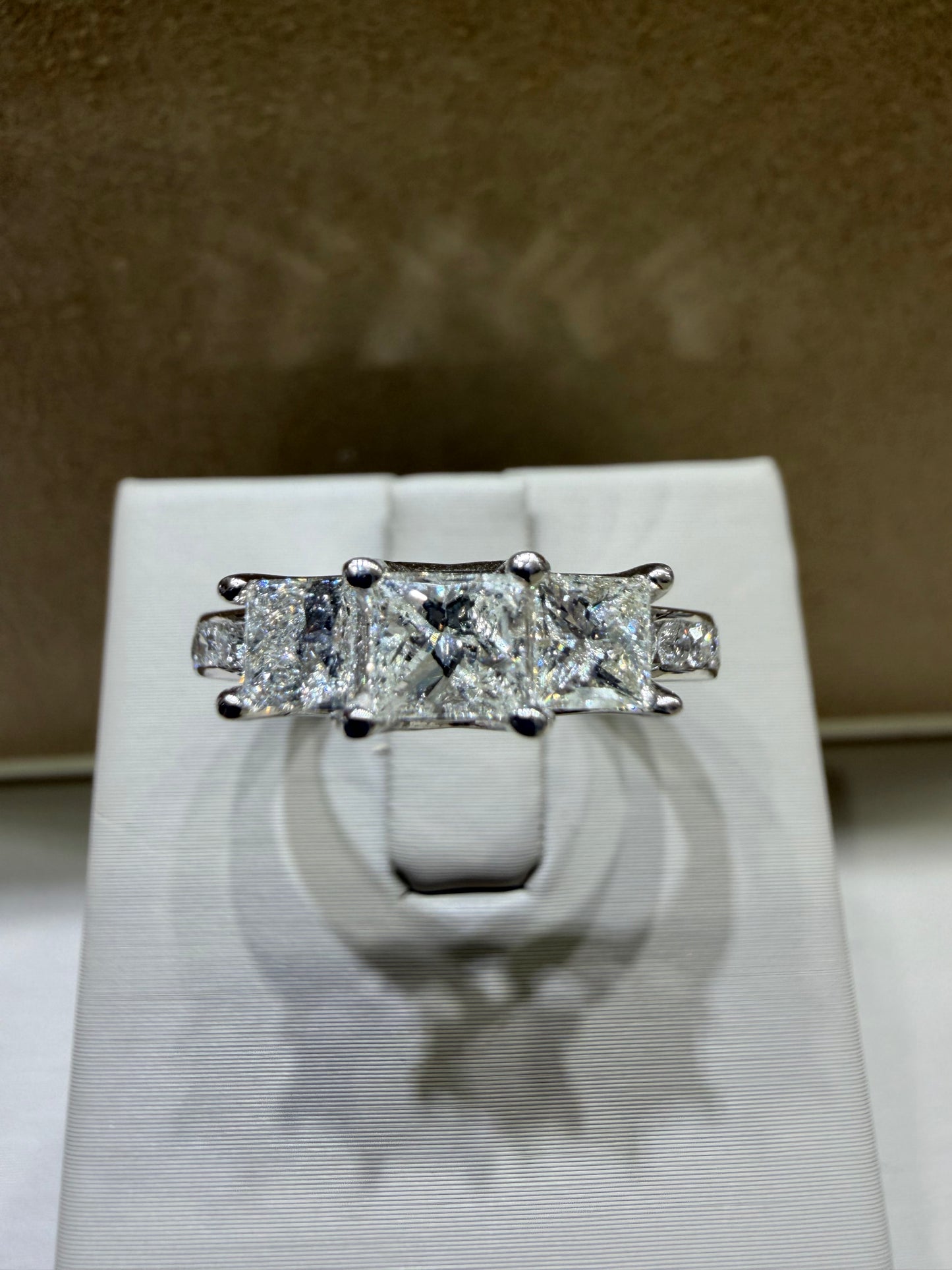 1.50 CTW Princess Cut Three-Stone Diamond Engagement Ring | 14K White Gold