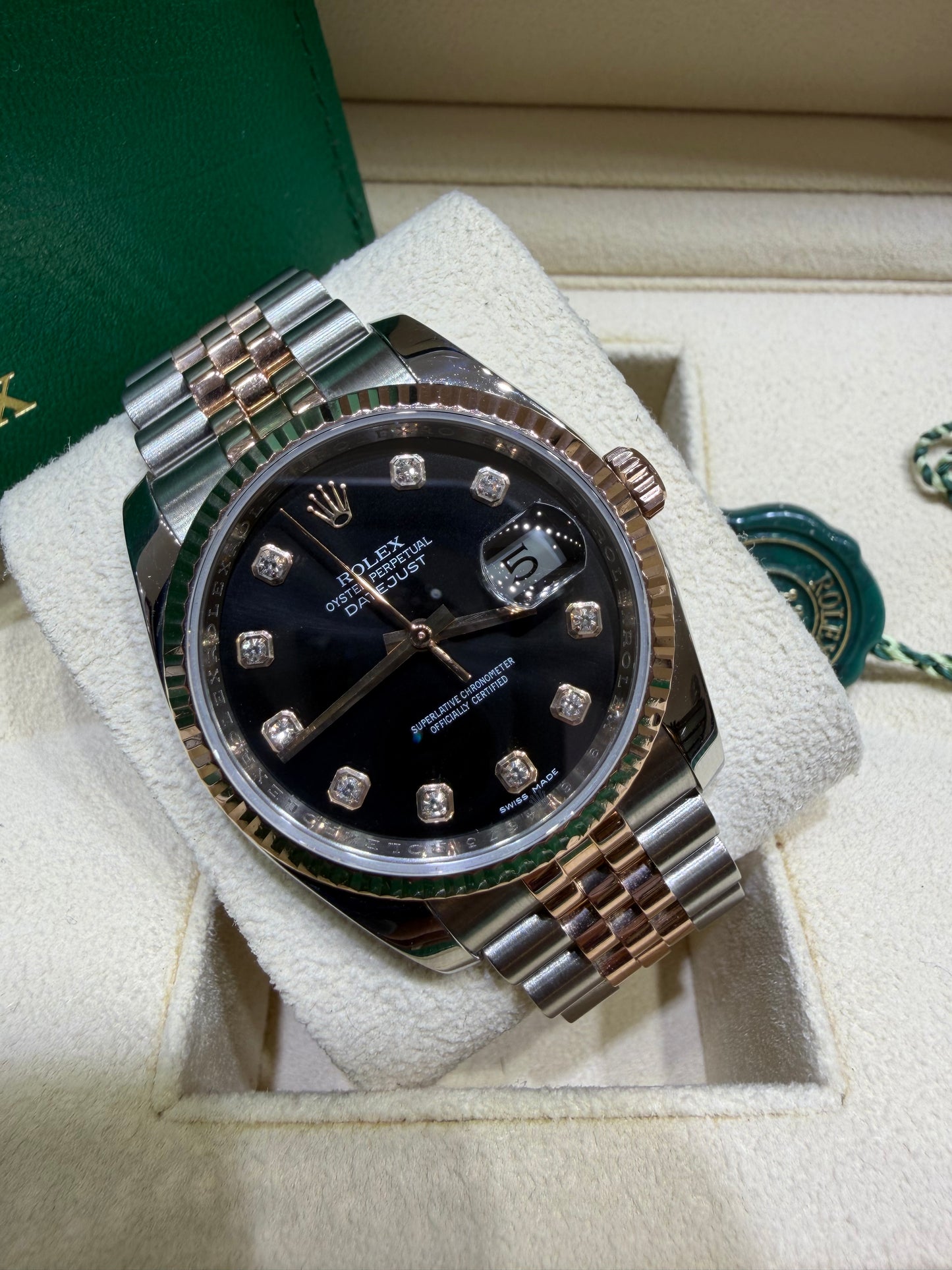 Rolex Datejust 36mm Stainless Steel Black Diamond Dial – 116231 Luxury Timepiece