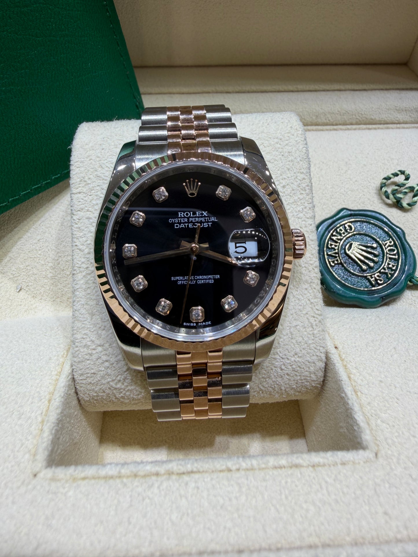 Rolex Datejust 36mm Stainless Steel Black Diamond Dial – 116231 Luxury Timepiece