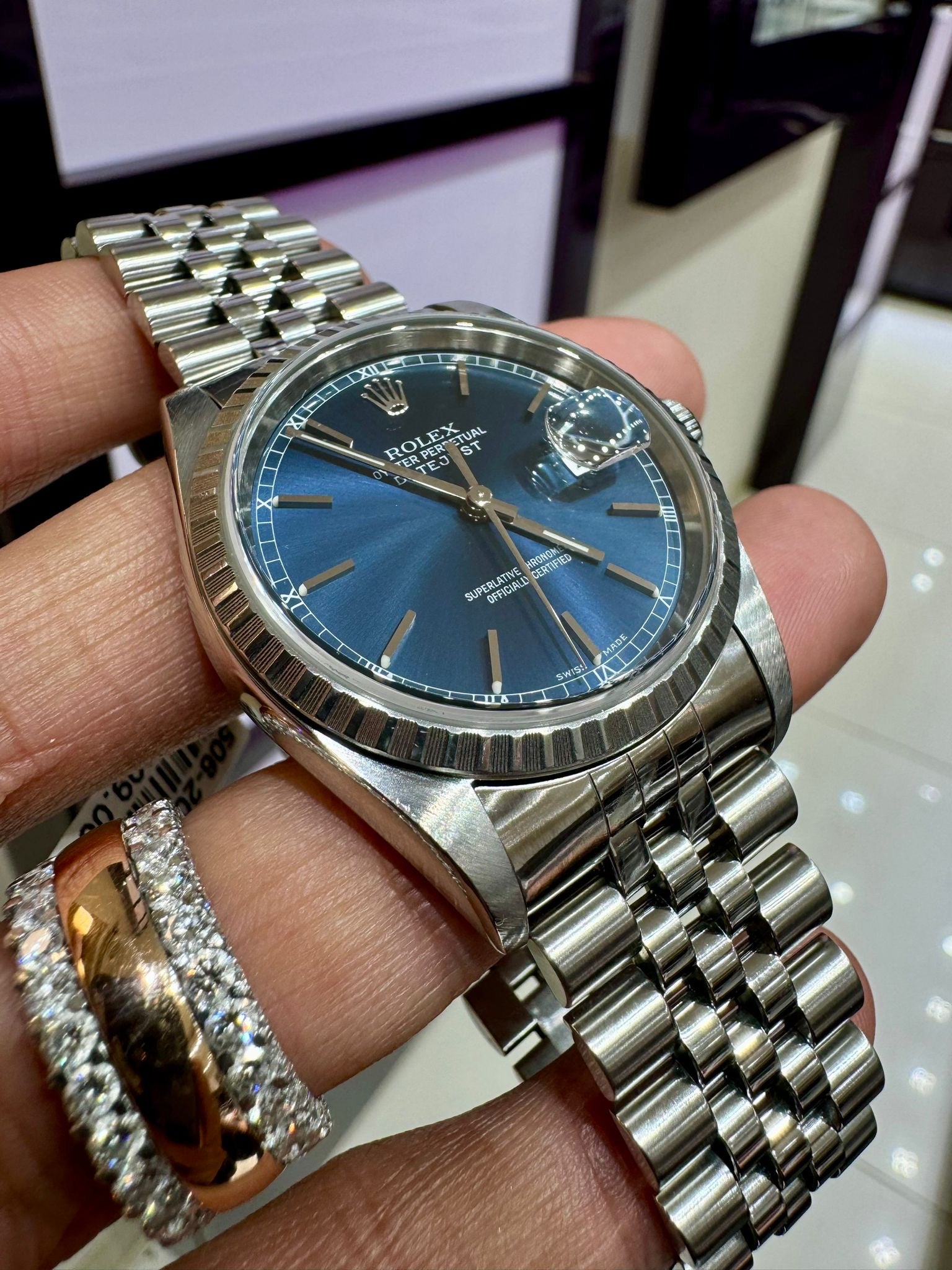 Mens Rolex Datejust Watch 16220 | 36mm | Blue Index Dial | Jubilee