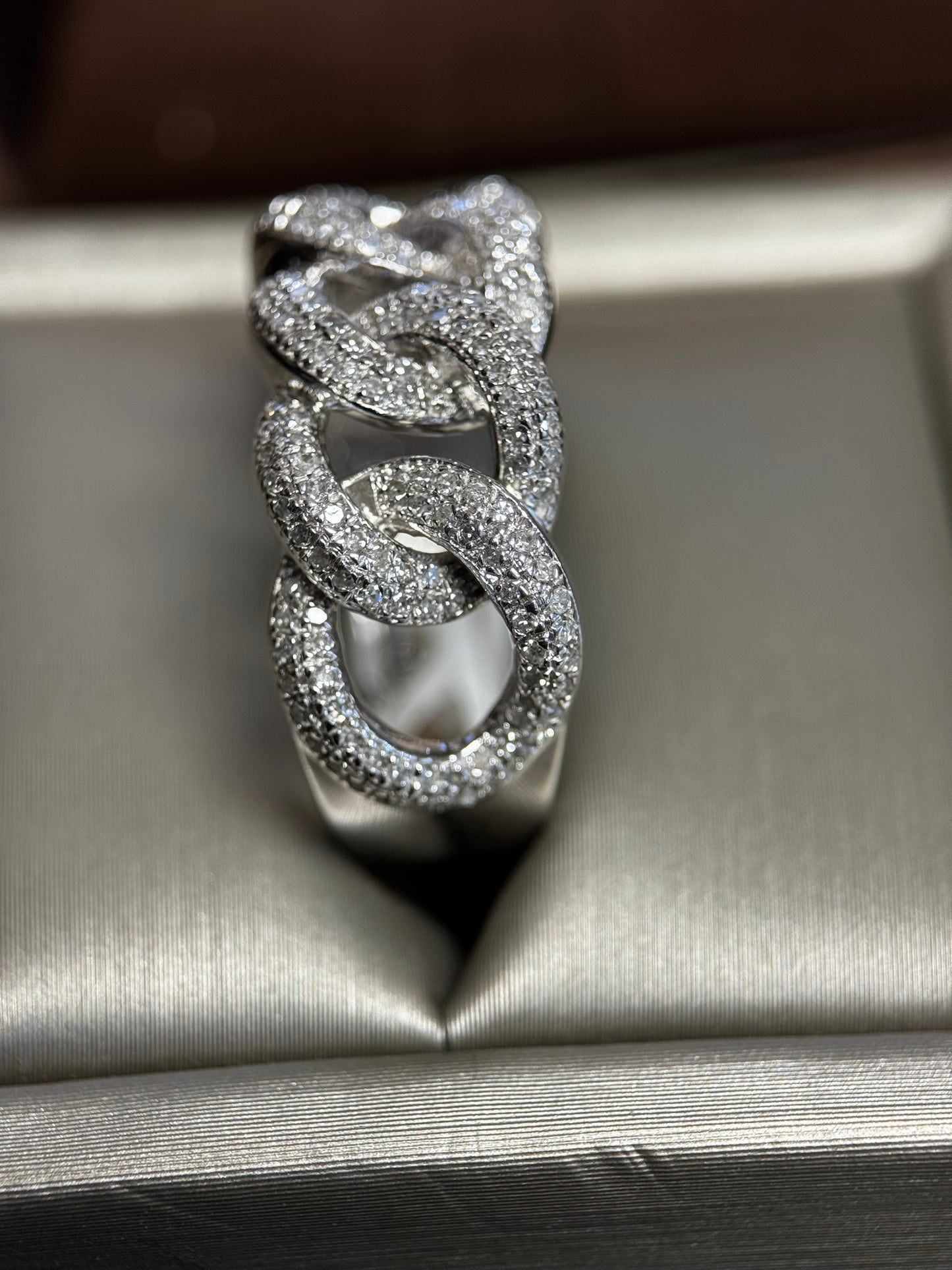 10.5MM CUBAN LINK DIAMOND RING 10k SOLID GOLD .65CTW