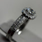 14K White Gold Round Halo Wedding Set – .25 Carat Center | 1 Carat Total Diamonds