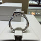 14K White Gold 2.00 CTW Radiant-Shaped Composite Diamond Halo Engagement Ring
