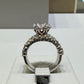 10K White Gold 4.00 CTW Natural Diamond Round & Baguette Triple-Row Engagement Ring - H-I Color, SI Clarity
