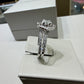 14K White Gold Oval Diamond Bypass Halo Wedding Set