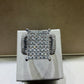 3 CTW Natural Diamond Rectangular Pavé Ring | 14K White Gold H-I I1