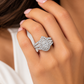 1.50 CTW Natural Diamond Pear Shape Double Halo Bridal Set | 14K White Gold