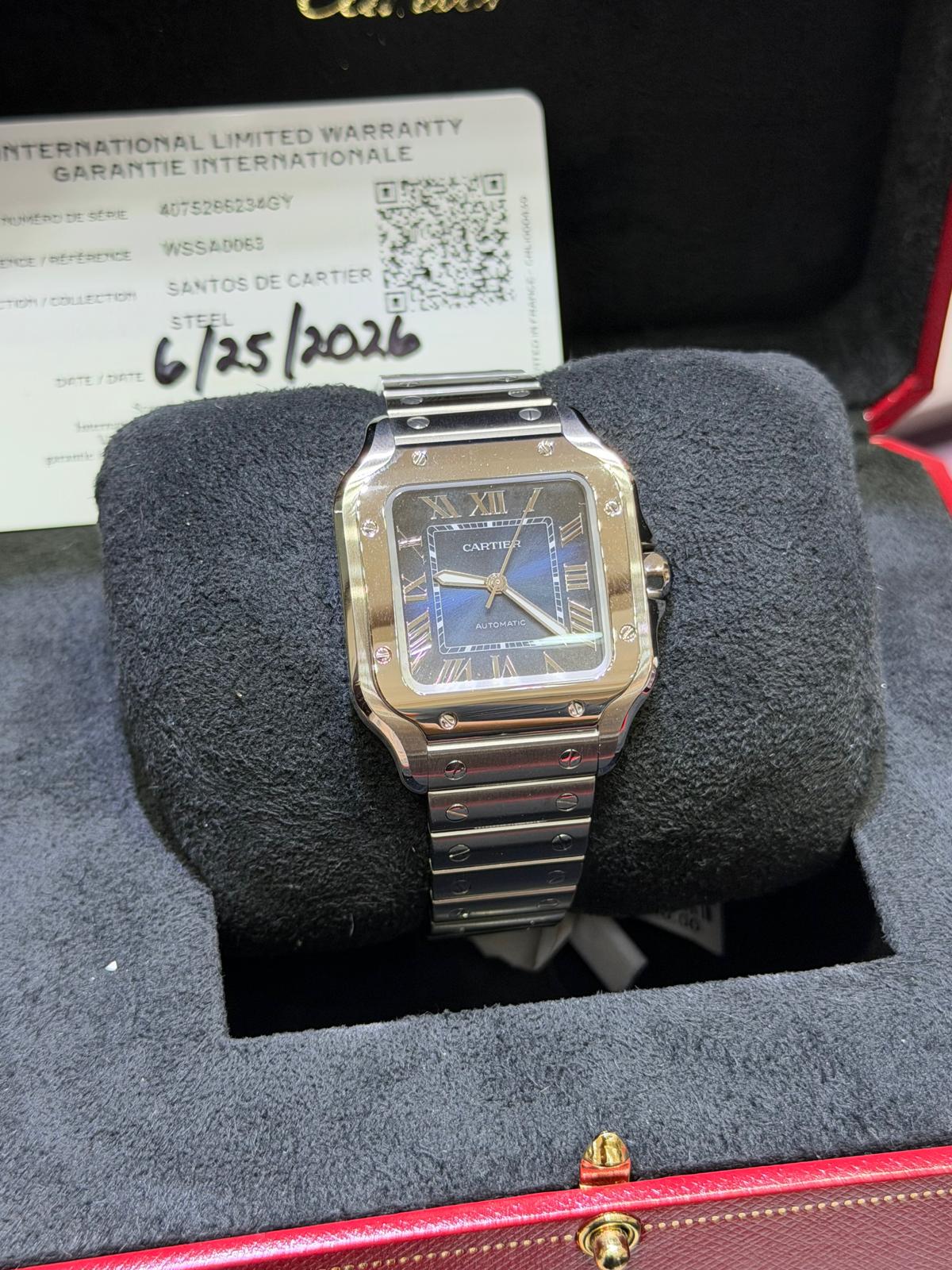 Cartier Santos Medium Blue NEW CRWSSA0029