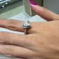 14K Two-Tone White Gold 0.80 CTW Natural Diamond Pear-Shaped Composite Halo Engagement Ring