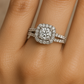14K White Gold Round Halo Wedding Set – .25 Carat Center | 1 Carat Total Diamonds