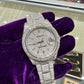 Diamond Iced Out Rolex Datejust 41 | 20 Carats Of Diamonds | Custom Baguette Stick Diamond Dial |Honey Comb Flower setting | Oyster Band