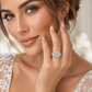 2.65 CTW Natural Diamond Princess Cut Composite Cushion Halo Engagement Ring in 14K White Gold