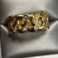 10.5MM CUBAN LINK DIAMOND RING 10k SOLID GOLD .52CTW