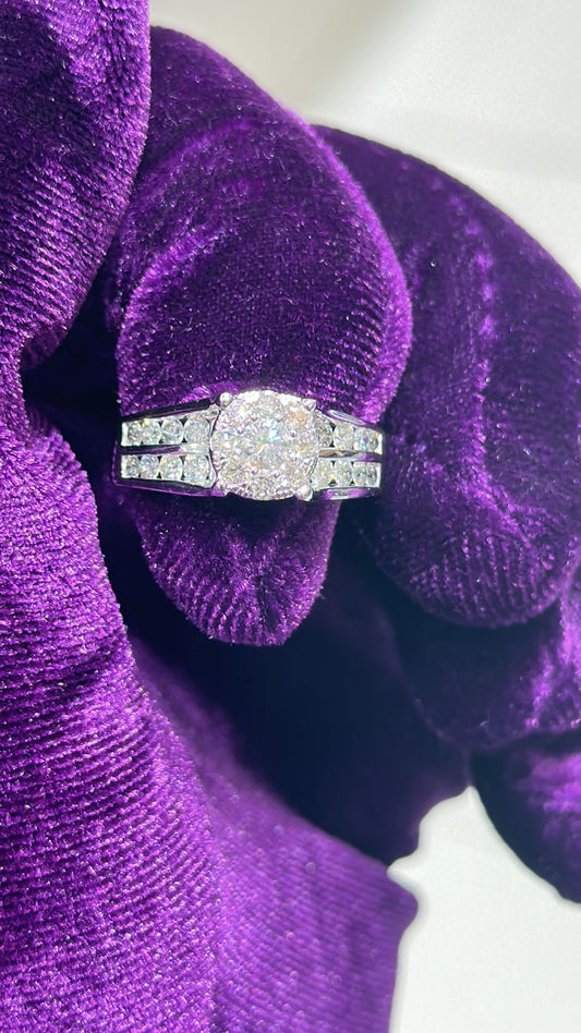 10k white gold diamond Engagement ring