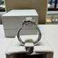 2.00 CTW Elongated Radiant-Style Composite Diamond Halo Engagement Ring in 14K White Gold – G Color, SI1-SI