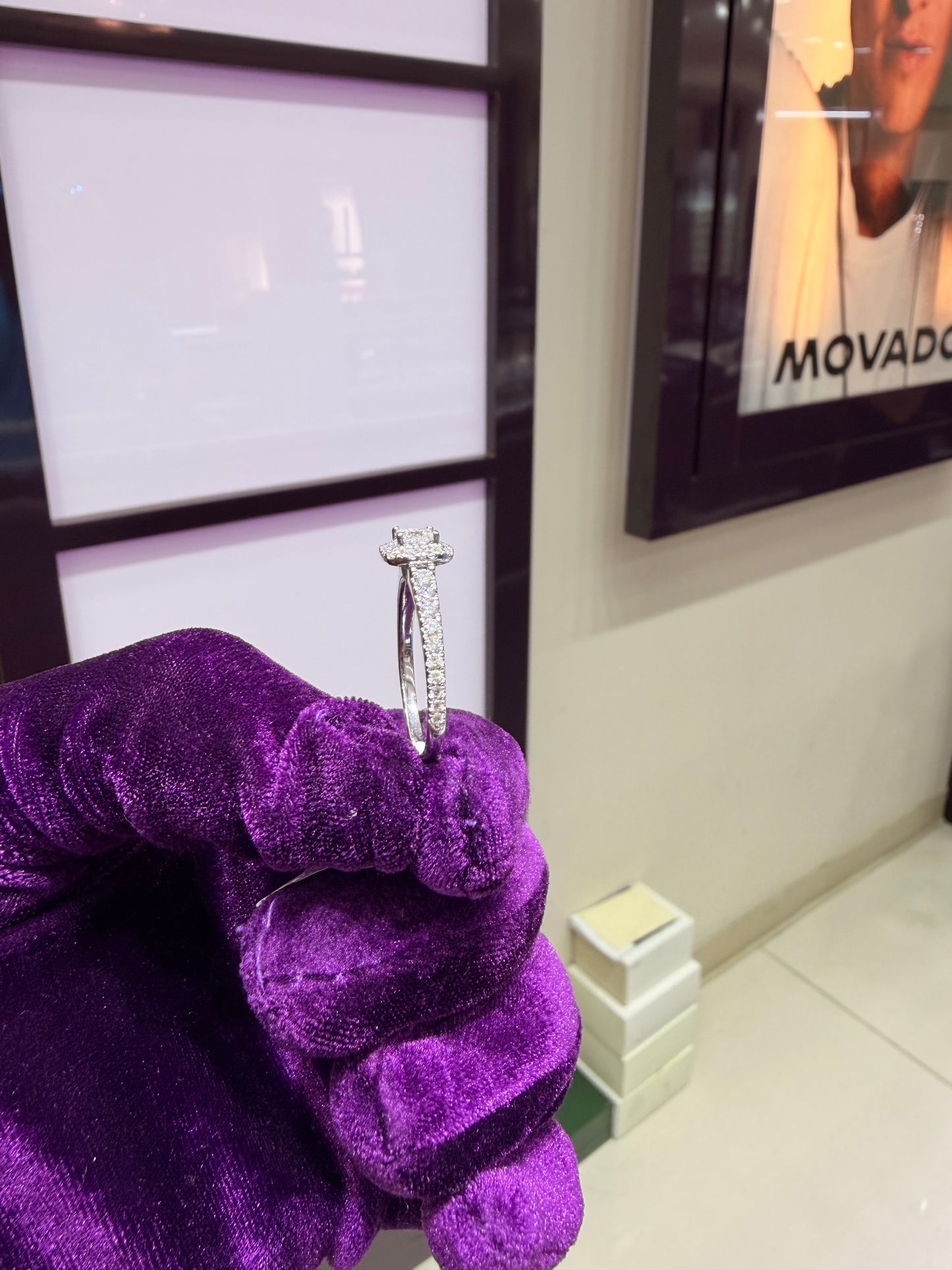 14k white gold 1 carat princess cut halo