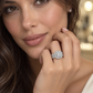 14K White Gold 2.00 CTW Radiant-Shaped Composite Diamond Halo Engagement Ring