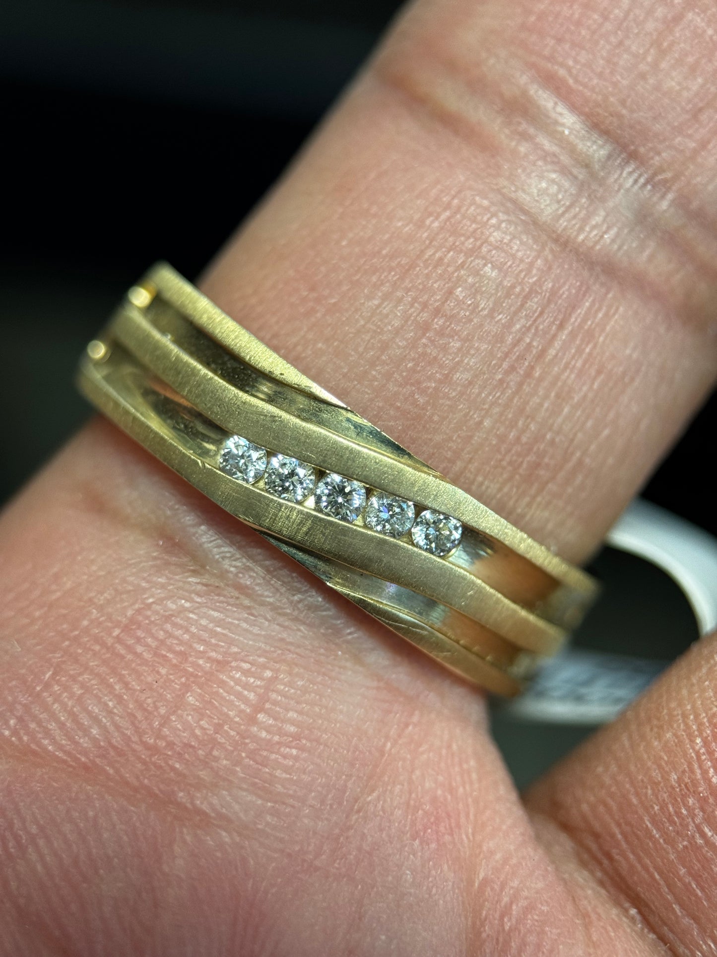 Mens Vintage Estate 14k Yellow Gold Diamond Ring .17ctw