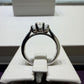 14K White Gold Three-Stone Diamond Engagement Ring with Peekaboo Diamonds – 0.75 CTW