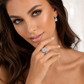 2.00 CTW Radiant-Style Composite Diamond Twist Halo Wedding Set in 14K White Gold – 0.53 CT Center