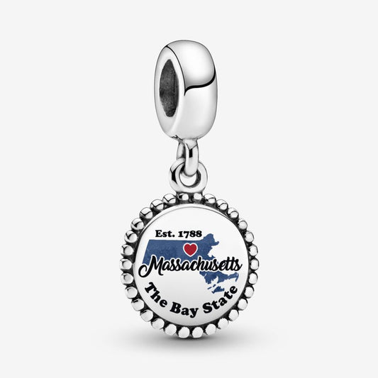 Massachusetts Map Dangle Charm