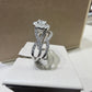 1 CTW Twist Halo Diamond Wedding Set | 14K White Gold, 0.31 CT Center