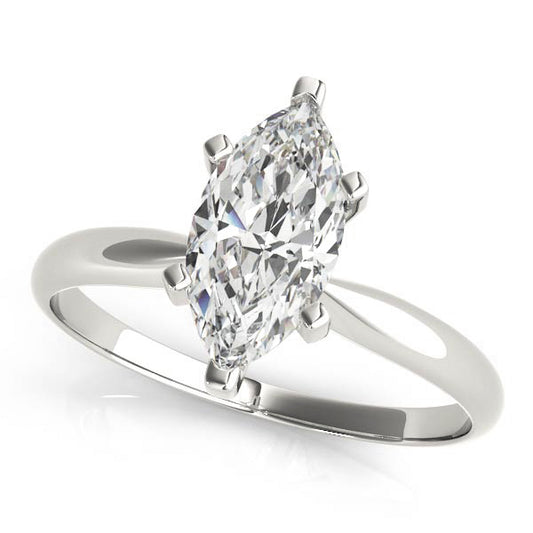 Solitaire Marquise Shape Engagement Ring