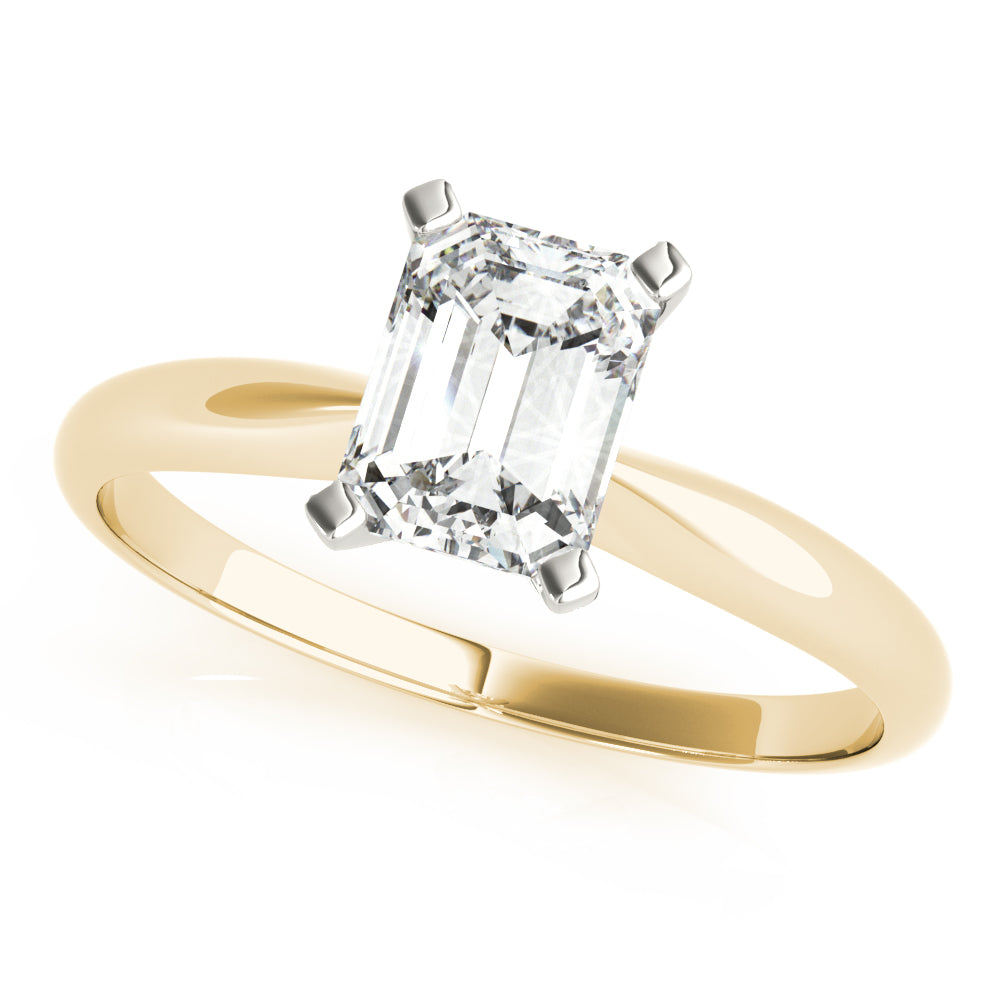 Solitaire Emerald Cut Engagement Ring
