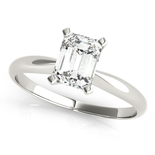 Solitaire Emerald Cut Engagement Ring