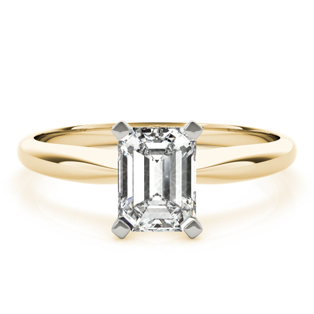 Solitaire Emerald Cut Engagement Ring