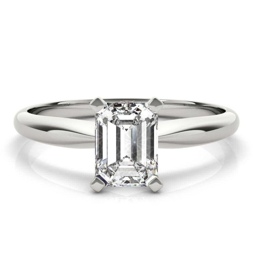 Solitaire Emerald Cut Engagement Ring